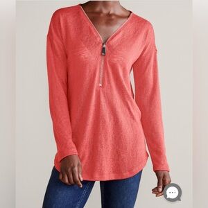 SOFT SURROUNDINGS Valentina Zip Sweater Pink Size 3X